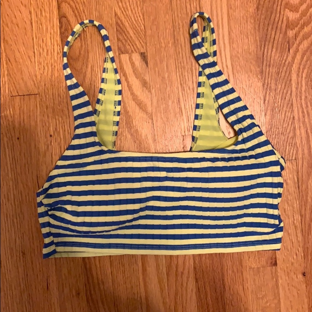 Neon striped bikini top